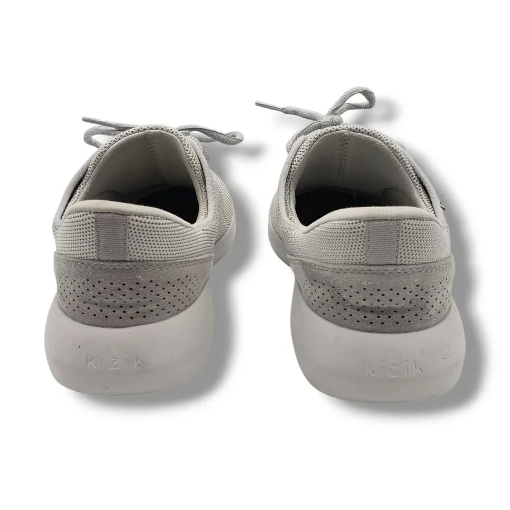 Kizik Madrid Eco Knit Sneakers Womens 9 STAINed‎ Pebble Grey Hands Free